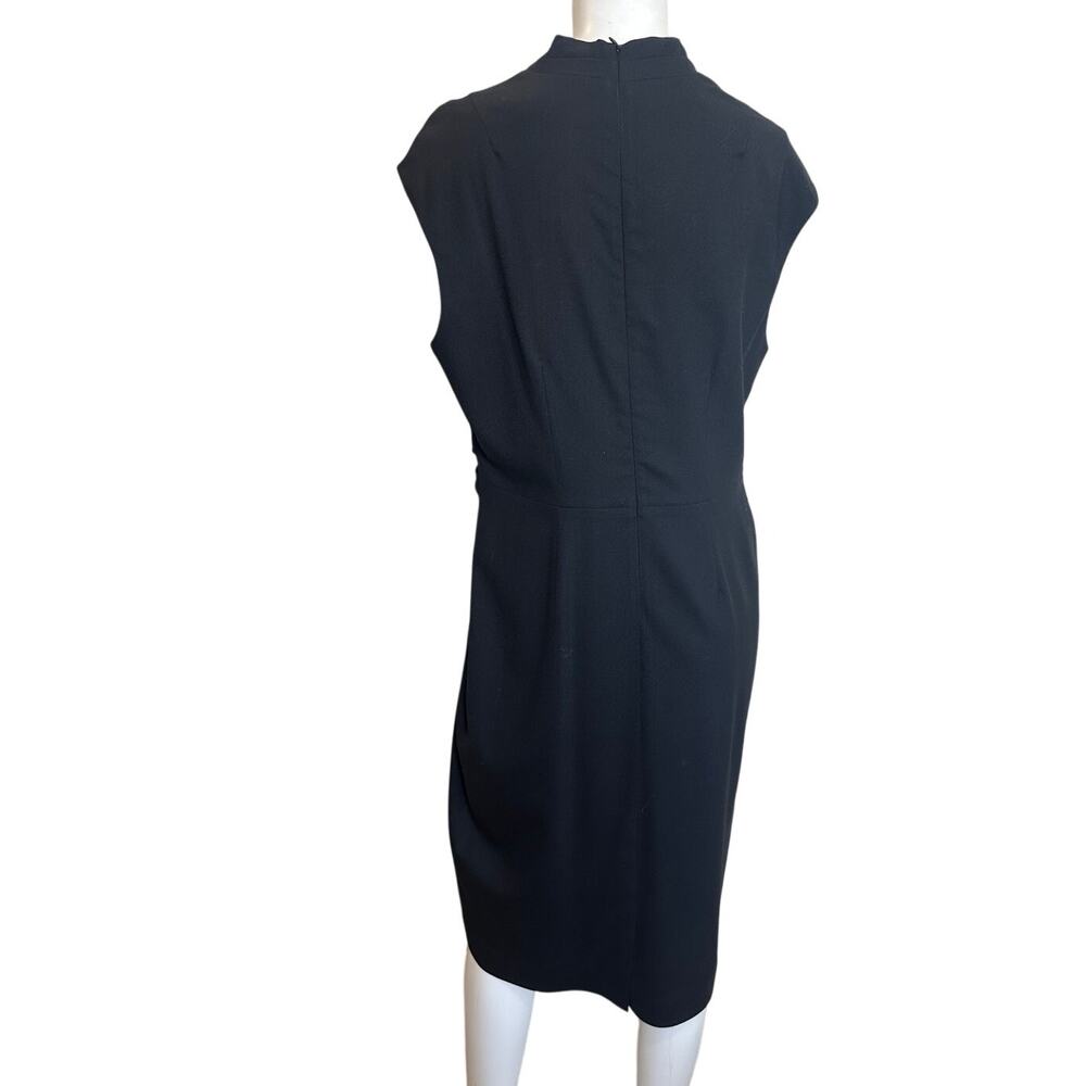 The Fold London Black Wool Blend Draped Knot Dress Womens US 12 NWOT Career - Picture 6 of 12